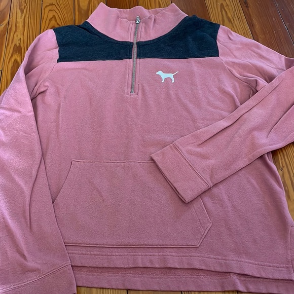 VS PINK 1/4 Zip Pull Over- L - Picture 1 of 3